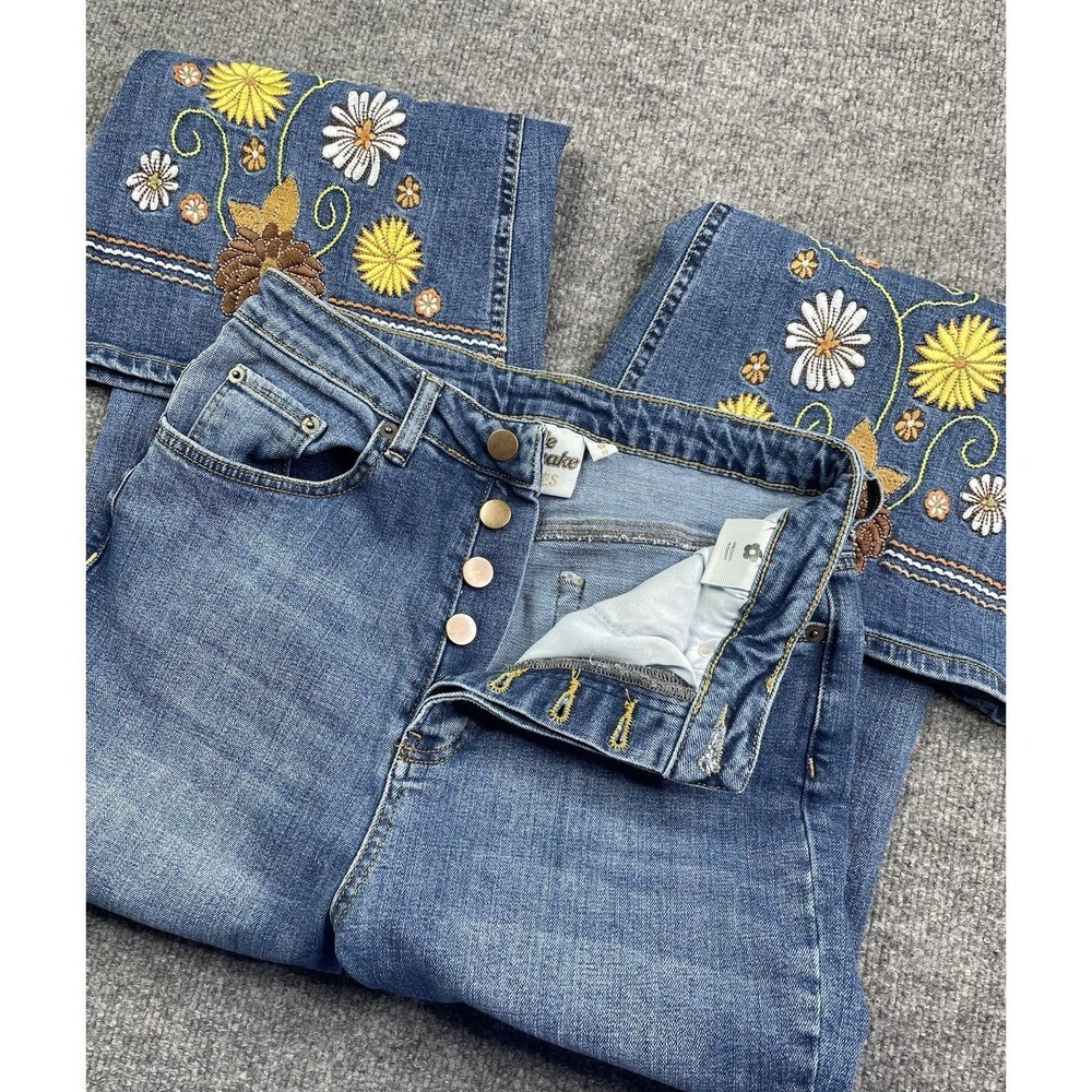 Vintage The Hippie Shake Heroes Jeans Women's 10 Embroidered Flared Button Fly